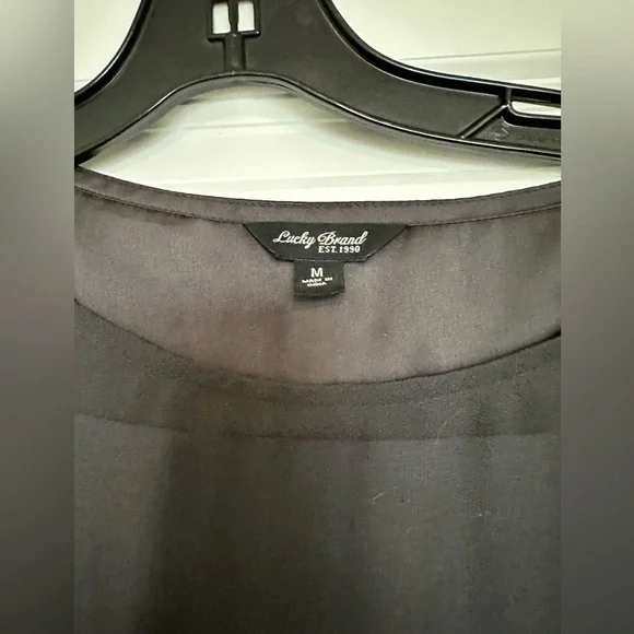 Lucky Brand 🍀 Grey Sheer Top Medium (❗️Free with another purchase❗️) - Picture 2 of 8